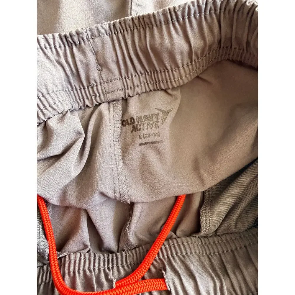 Old Navy Boys Gray Active Shorts - L - Drawstring Waist